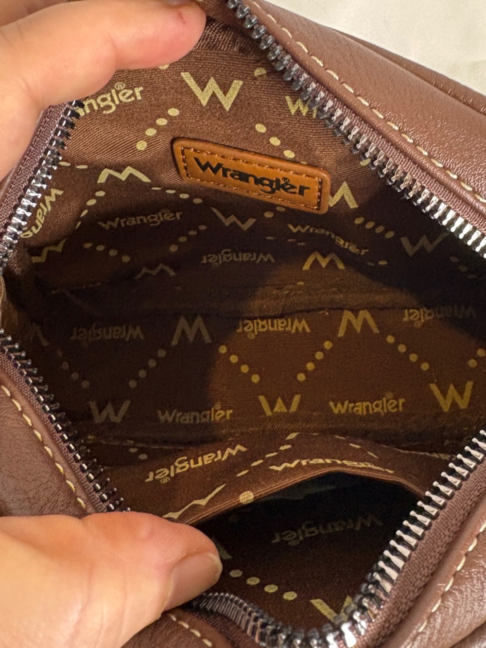 Wrangler Western Aztec Women's Crossbody Bag Western Print Canvas Front & Strap - Picture 4 of 9